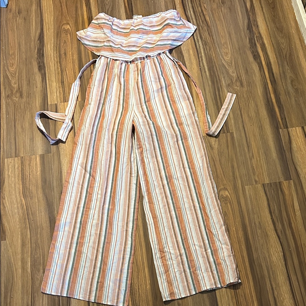 Elegant Striped Jumpsuit in Earth Tones